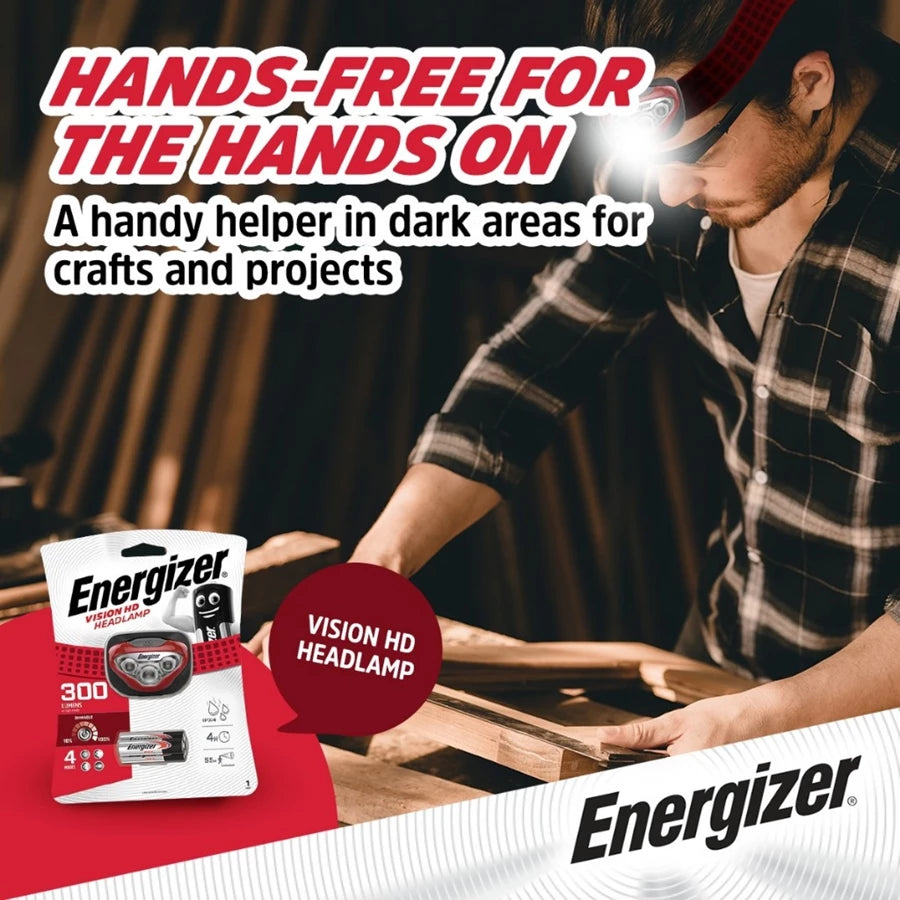 Energizer Headlamp HDB323 Head Torch 300 lm